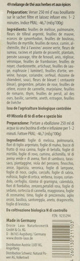 Droste-Laux Basic te med 49 urter, 25 stykker (urtete, filterposer, faste- eller diætte) 120501