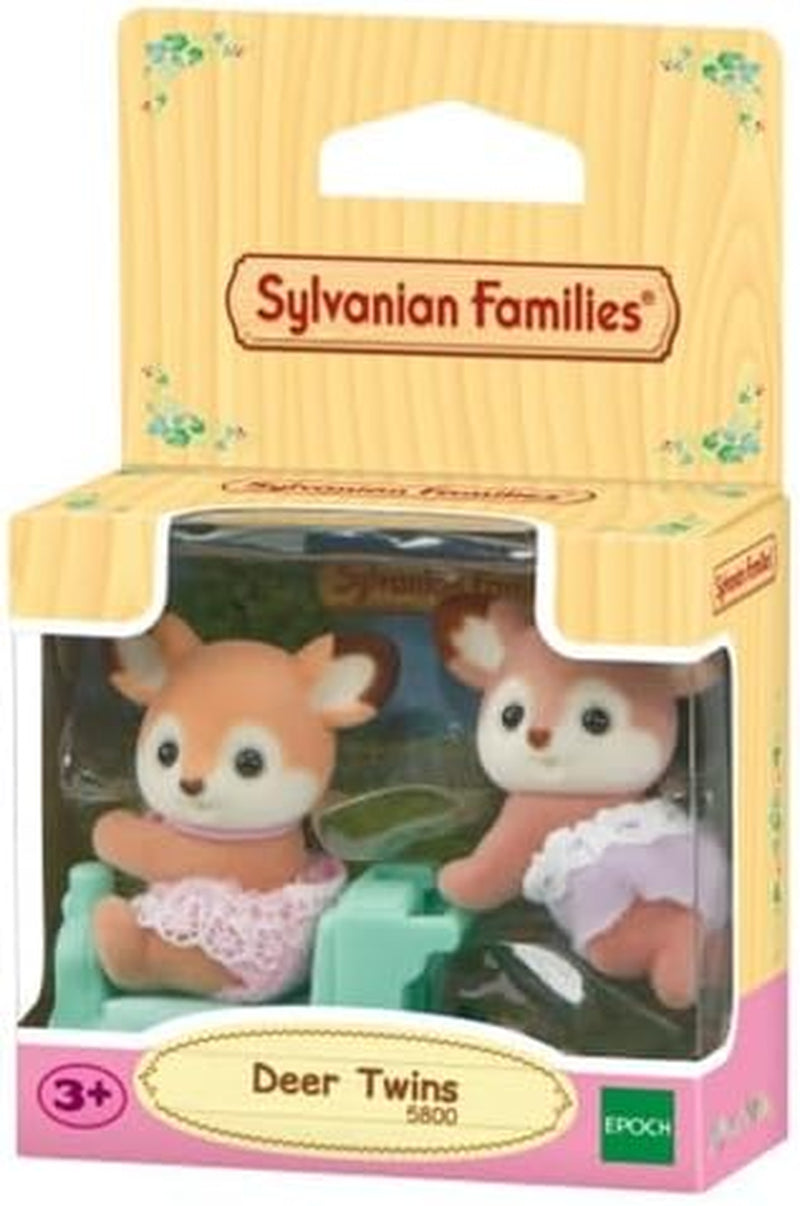 Sylvanian Families 5800 Deer Twins, dyrefigur legesæt, skovdyr figurer, legetøj fra 3 år og opefter