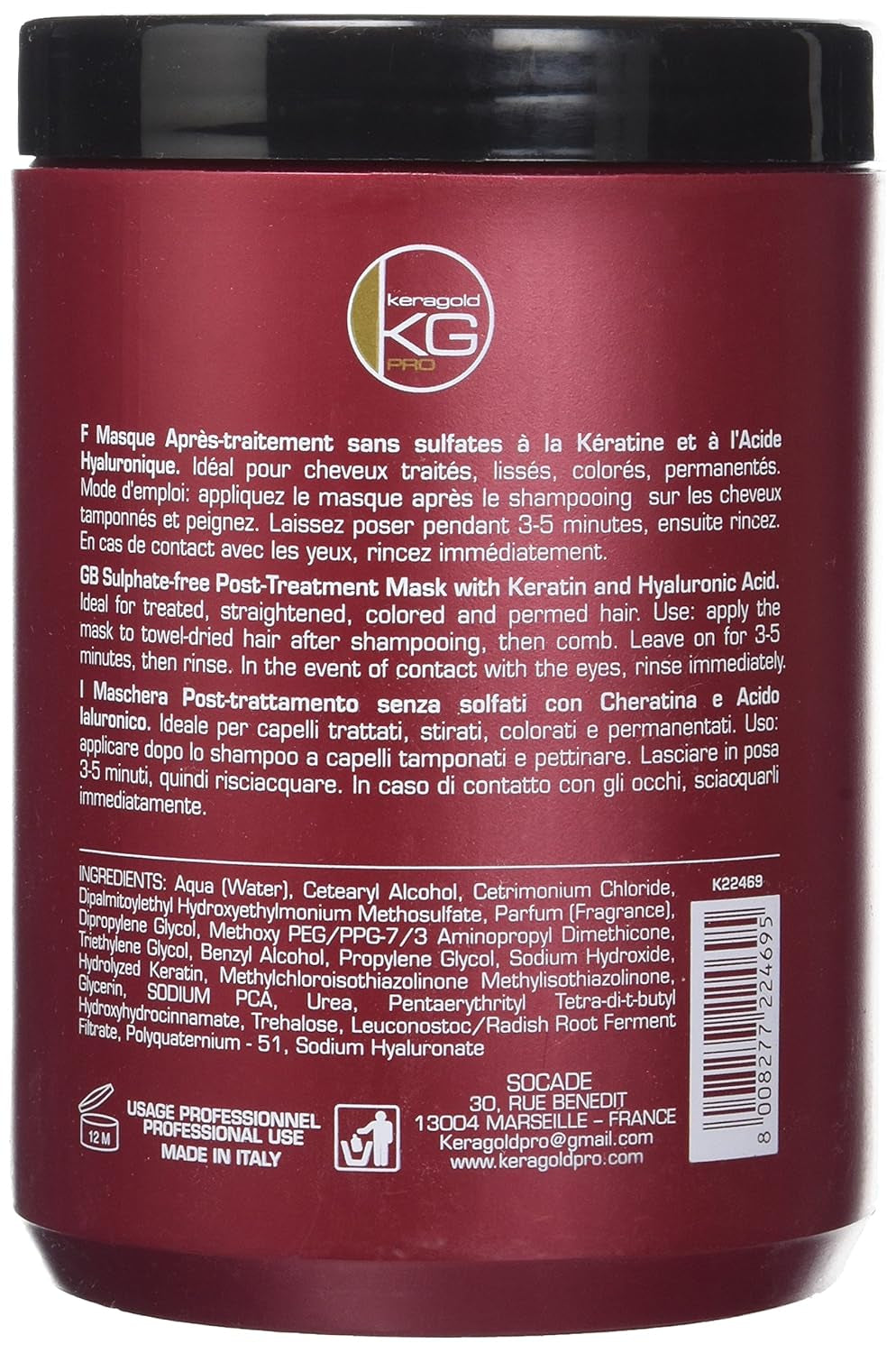 DD Sulfatfri maske, keratin/hyaluronsyre, 1 liter Naty Shop hårmaske