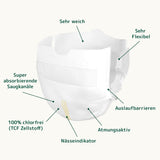 Bambo Naturbleer til babyer, str. 0 (1-3 kg), 144 stk., Månedsæske | Premium bleer med forbedret lækagebeskyttelse | Ultimativ komfort og frihed for nyfødte | Dermatologisk testede bleer
