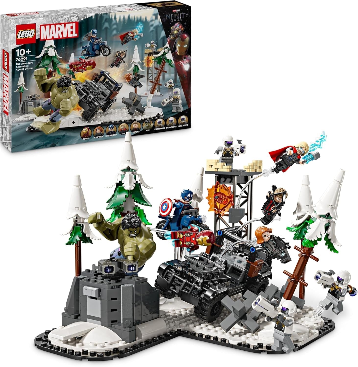 LEGO Marvel Avengers Assemble: Age of Ultron Bygge- og Legesæt med 8 Thor, Hulk og Iron Man Superhelte-minifigurer Byggelegetøj til drenge og piger Eventyrsæt 76291 Byggesæt Besuche den LEGO-Store Standardtitel