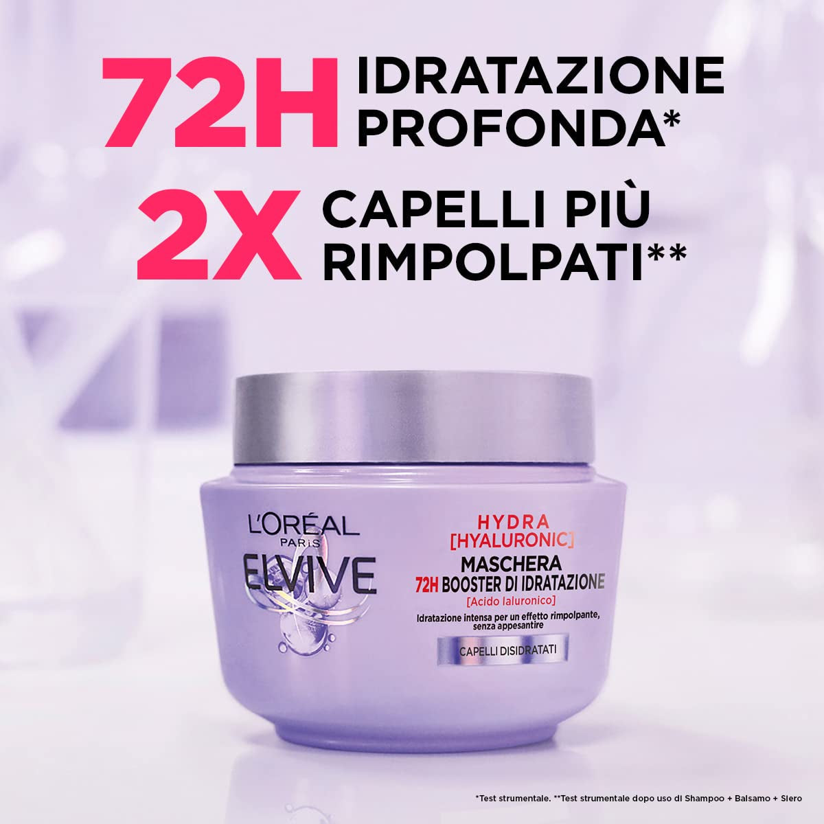 L'Or?al Paris Elvive Hydra Hyaluronic Maschera 72H Booster di Idratazione 300 ml Hårmaske Naty Shop