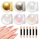 BISHENGYF Rose Gold Chrome Nail PowderNeue Upgrade Grosse Kapazitä Chrom PulverSuper-Spiegeleffekt Metall Mirror Chrome Powder – Neon Glassy Pearl Effect Glitter Nagelkunst Pulver Für DIY Salon