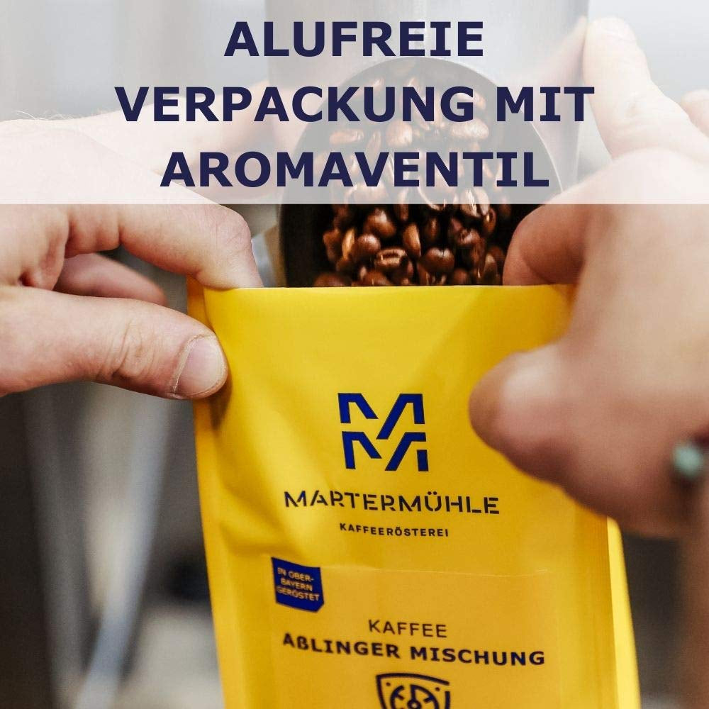 Martermühle Strong Espresso Creme 500g | Arabica/Robusta | Smag: Mørk kakao, hasselnød | Let ristede hele espressobønner, lav syre