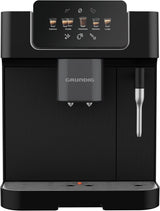 GRUNDIG KVA 6230 fuldautomatisk espressomaskine med mælkeskummer, rustfri stålkværn med 13 slibeindstillinger, bønnebeholder 250 g, aftagelig vandtank 2 liter, pumpetryk 19 bar, touchdisplay, sort