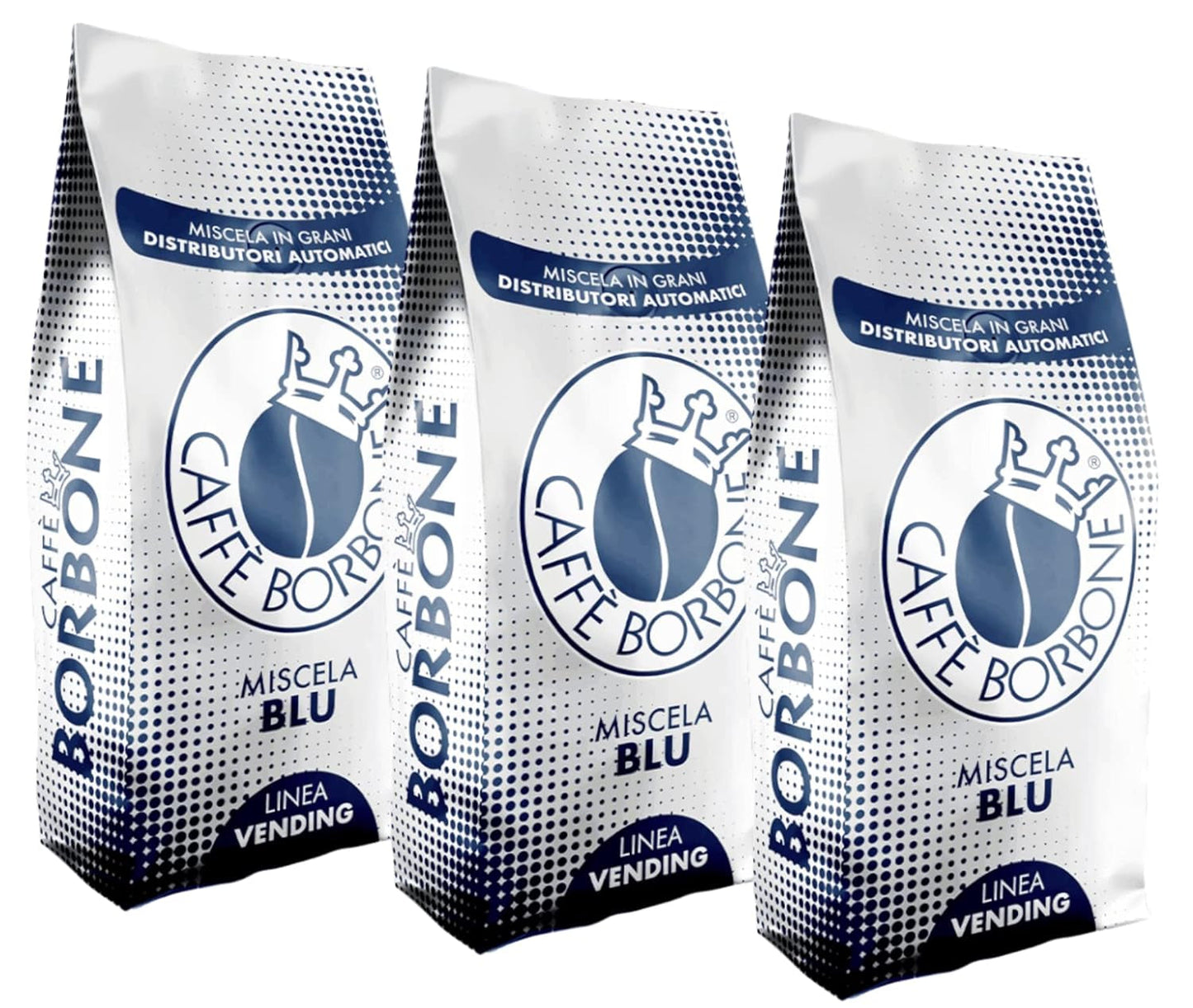 Caffé Borbone Venedig Blu 3 x 1000g fra Italien | Bourbon kaffe | Fuldkorn | 60% Arabica, 40% Robusta | + Jassas wienerbrødsprodukter