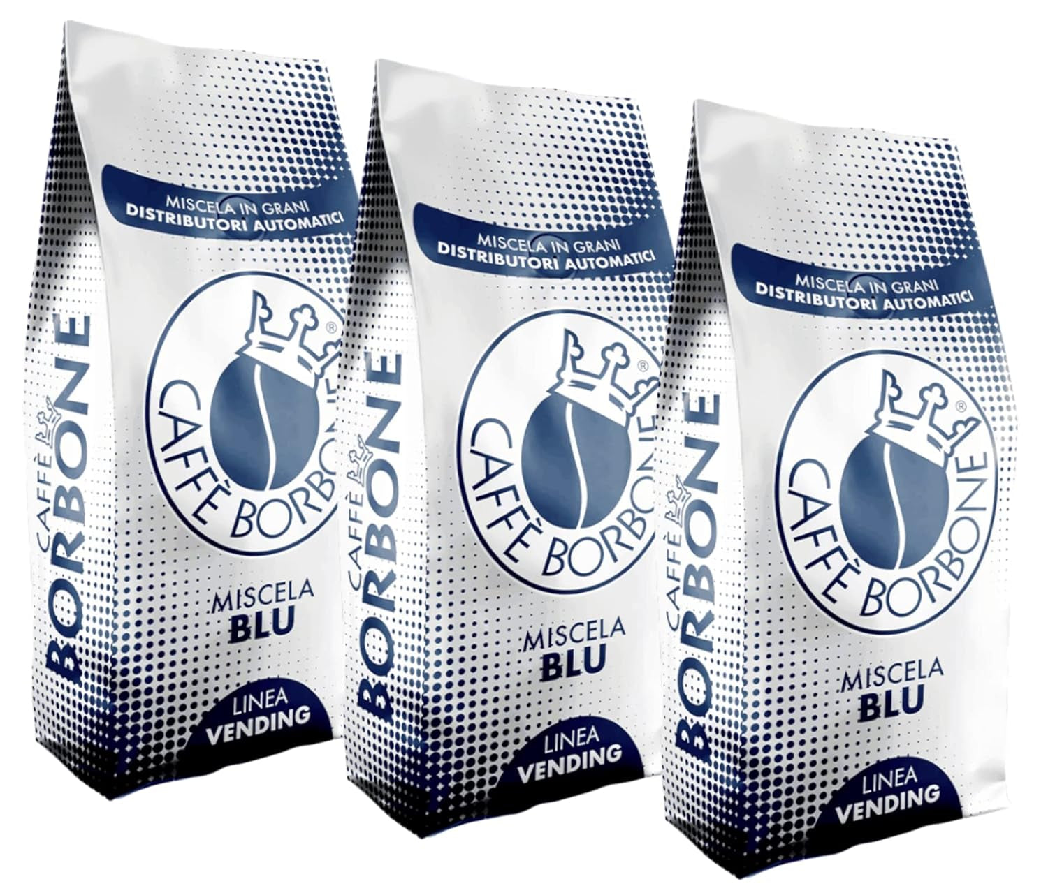 Caffé Borbone Venedig Blu 3 x 1000g fra Italien | Bourbon kaffe | Fuldkorn | 60% Arabica, 40% Robusta | + Jassas wienerbrødsprodukter