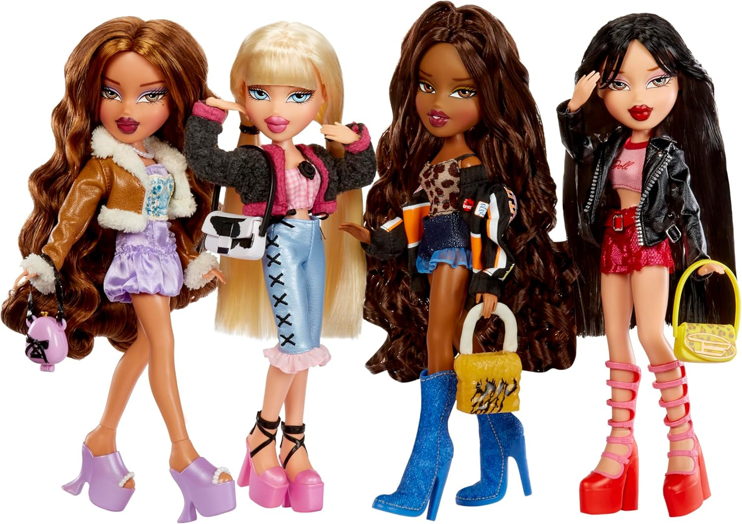 Bratz går ud! - Jade - 1 samlerdukke med tilbehør, outfit, taske, solbriller og børste - Legetøj til børn - 6+, rød