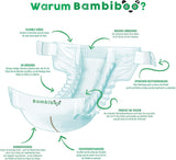 Bambiboo Mini-engangsbleer Hudvenlig med blød navleåbning af bambusfiber - Bleer til nyfødte - Engangsbleer til nyfødte - Hudbeskyttelse - Størrelse 2, 25 stk.
