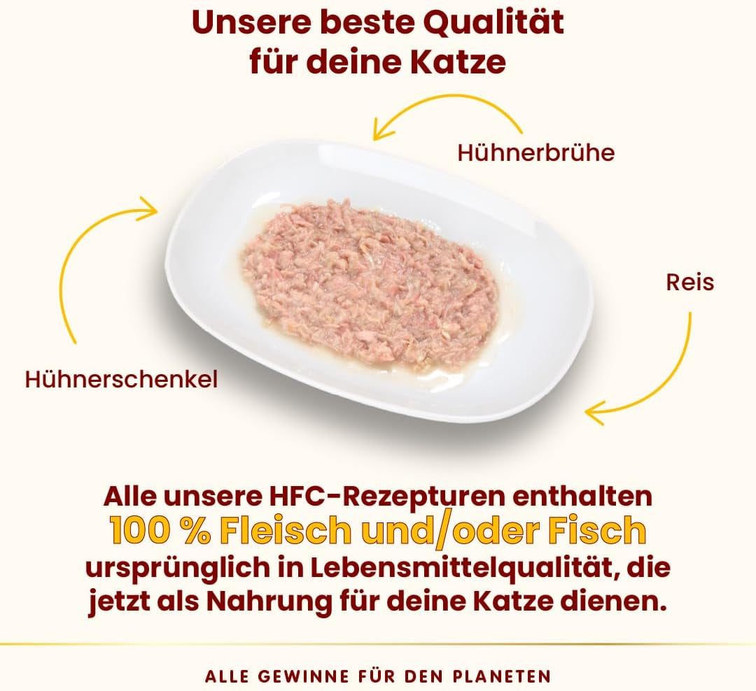 Almo Nature HFC Naturligt vådfoder til katte - Assorterede opskrifter med kylling - 6 x 70g