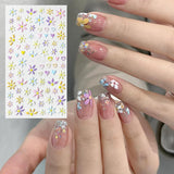 Nagelsticker Sæt Für Einzigartiges Nageldesign, 4 Blatt Frühlingsthemen Nail Art Tilbehør, Perfekt Für 3D Gel Nägel Og UV Gel Strips