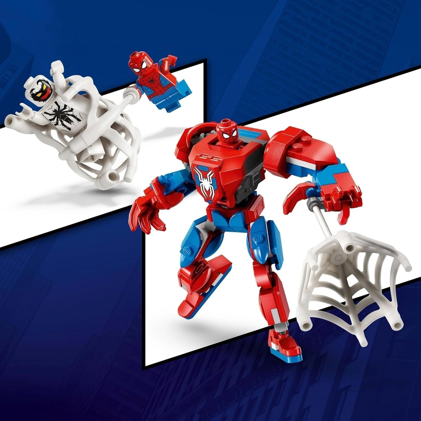 LEGO Marvel Spider-Man Mech vs. Anti-Venom - Superheltelegetøj med 2 minifigurer - Actionfigur med bevægelige arme, ben og fingre - Gave til drenge og piger i alderen 6+ 76308 Besuche den LEGO-Store byggesæt