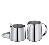 Cilio DELIZIA Tand og kop mælk | Kaffesæt | Mælkekrus og beholder i rustfrit stål | Stabelbar | Med ske | Portioner 250 ml mælk og 220 g sukker