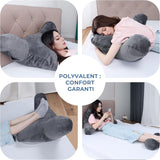 INFANZIA ergonomisk læsepude med armlæn, memory foam rygstøtte, grå, M