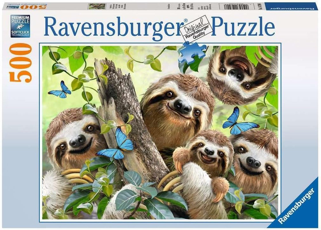 Ravensburger Puslespil 12000203 - Sloth Selfie - 500 brikker puslespil til voksne og børn over 10 år, dyremotiv puslespil Naty Shop Gammelt design
