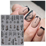 JMEOWIO 3D Nagelsticker Schwarz Weiß Blume Nail Art Sticker Selbstklebend Nagelaufkleber 5D Stereoskopisk Blumen Dekoration Nageldesign Zubehör 4 Blatt