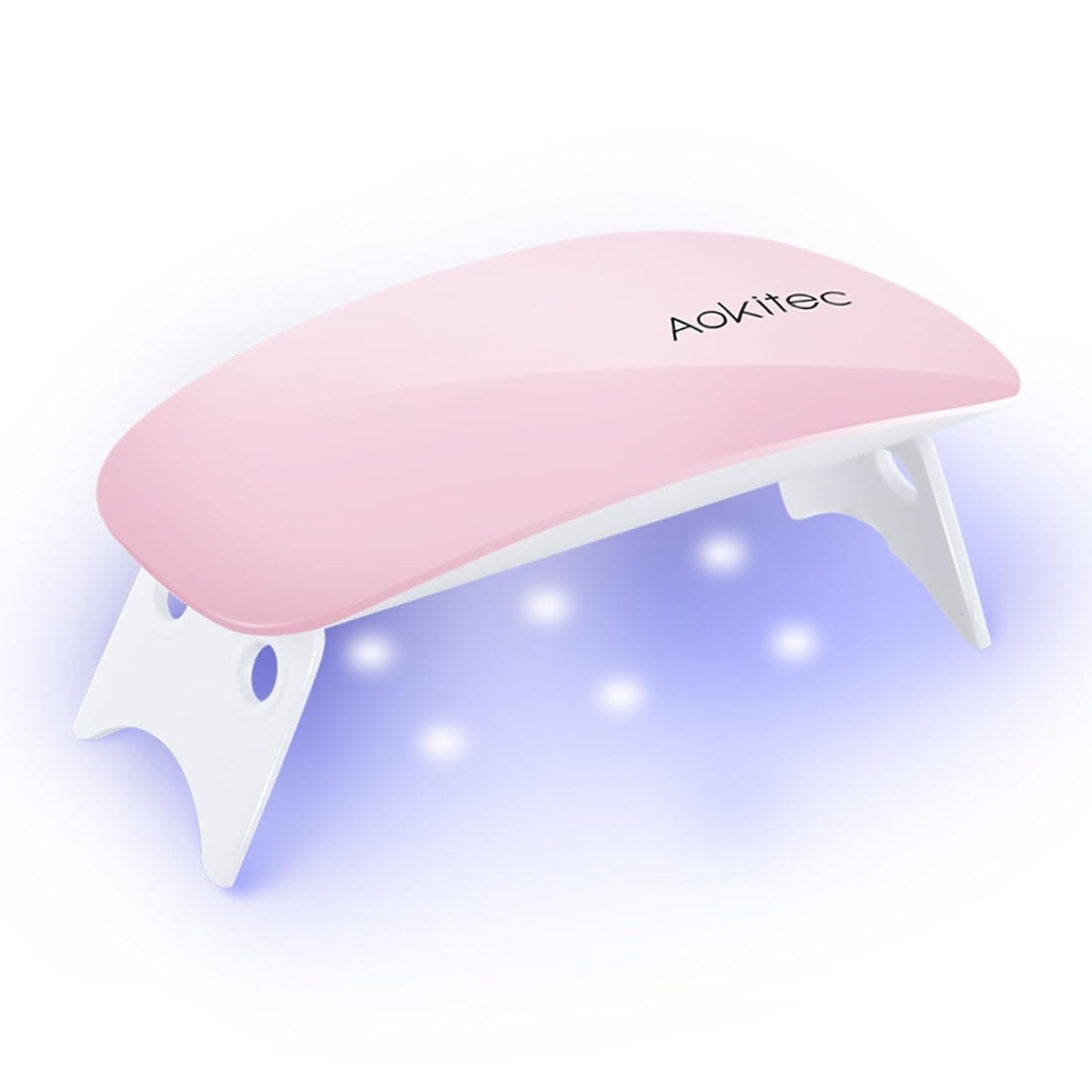 Aokitec Mini LED UV-lampe, UV-gel-neglelampe, bærbar negletørrer til alle slags gel-neglelak, museformet hærdningsværktøj, kompakt, let med USB-kabel (hvid)