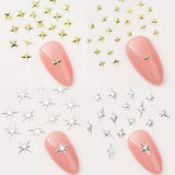 120 stk Guld-Sølv Stjerne Nail Charms Star Y2K Nails Metal Star Nail Charms Blandede størrelser Negleskruer Star Nail Design Nail Art 3D Star Charms Negledekoration Negle Charms Negletilbehør