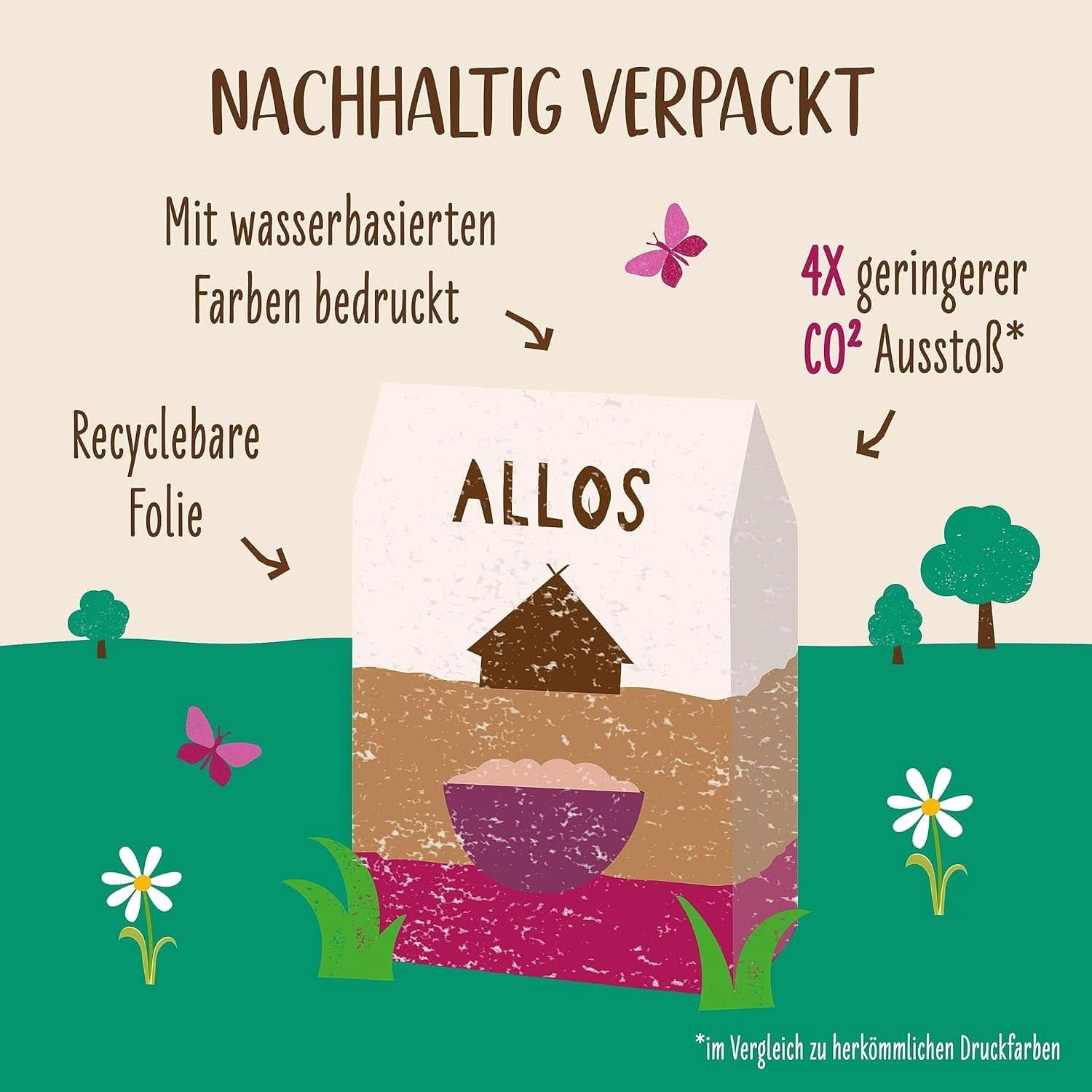 Allos, usødet bærmüsli, pakke 5 x 500 gram Cereals Naty Shop