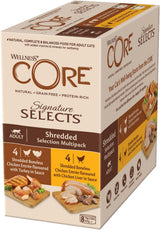 Wellness CORE Signature Selects 8 x 79 g, kylling og kalkunblanding - våd kattefoder, lækre strimler i sauce, kornfri, naturlig, allergivenlig, høj i protein, høj i kød