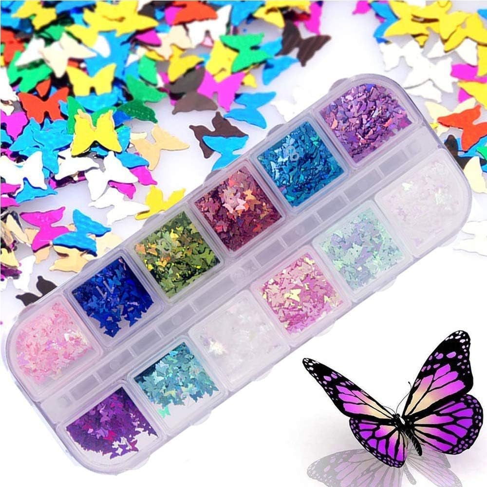 Kalolary tørrede blomster til negle Sommerfugle pailletter Neglelak folie Neglestickers Pincet Neglesten Negle Rhinestones Blyant til 3D Negle Design DIY dekorationer