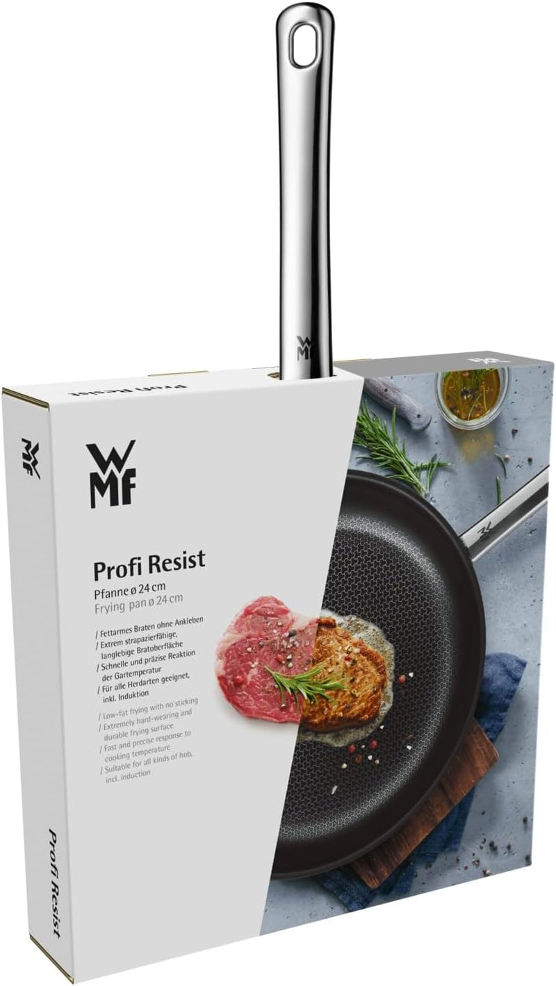 WMF Profi Resist induktionspande 24 cm, materiale med flerlagsbelægning, honeycomb struktur, rustfrit stål håndtag, ovnfaste Gryder og pander Naty Shop