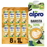 Alpro Barista Haferdrink – Zum Aufschäumen – Vegan und milchfrei – Von Natur aus lactosefrei – Rich an Ballaststoffen, Calcium og Vitaminen – 8 x 1 L – Haltbar