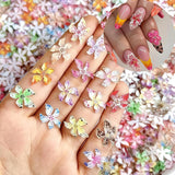 50 Stück 3D Blume Nail Charms Set, Bunte Nageldesign Tilbehør, Nägel Charms Og Nagel Art Charms, Perfekt Für Nailart, Maniküre Dekoration Og DIY Nageldesign