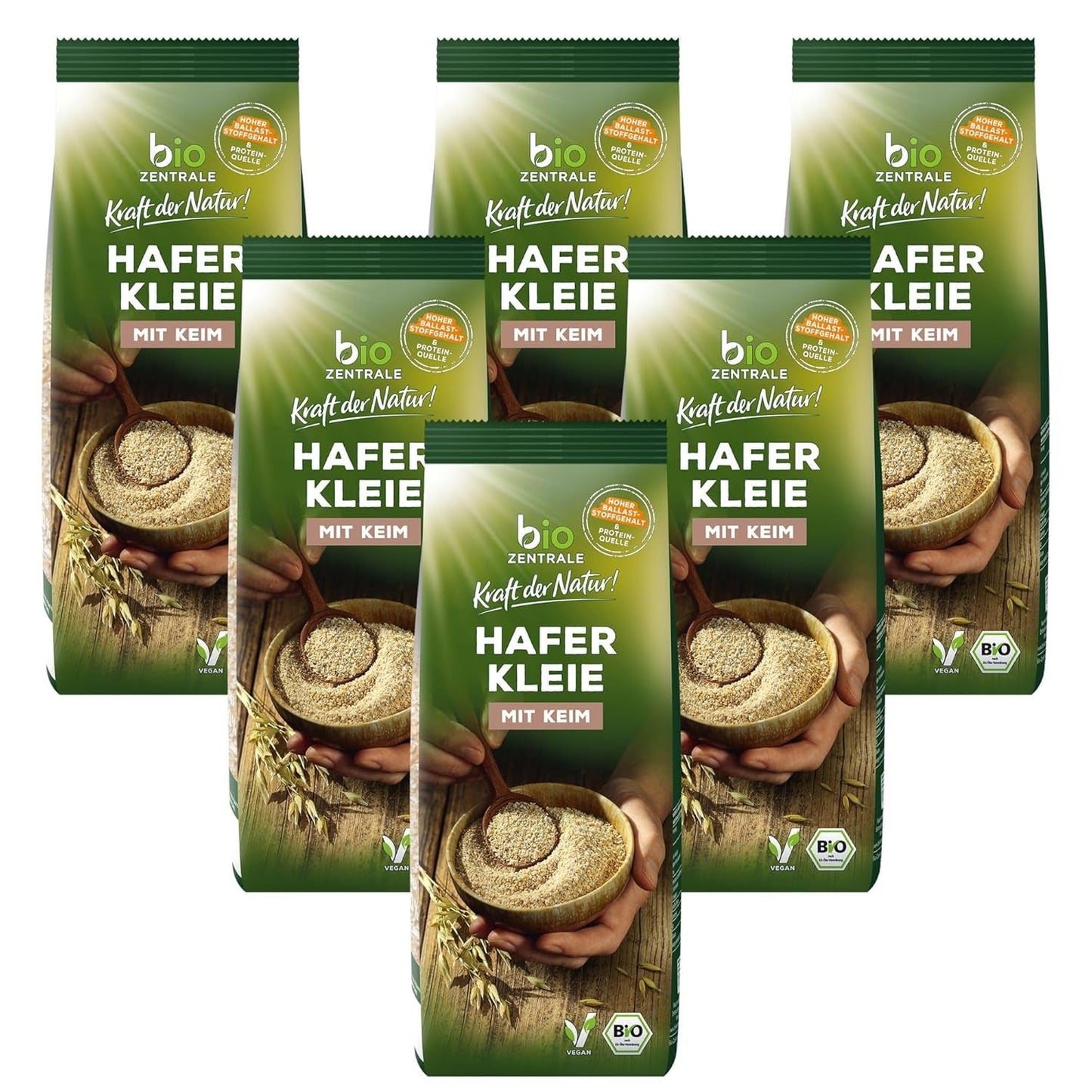 Biocentral økologisk havreklid 1 kg | Fordelagtig pakke | Fiberrig proteinkilde | Naturally vegan | Fra EU's landbrug | Lavt sukkerindhold