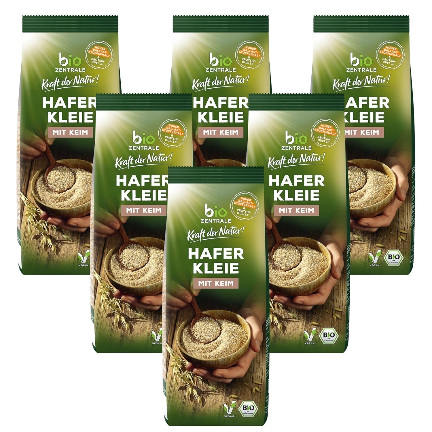 Biocentral økologisk havreklid 1 kg | Fordelagtig pakke | Fiberrig proteinkilde | Naturally vegan | Fra EU's landbrug | Lavt sukkerindhold