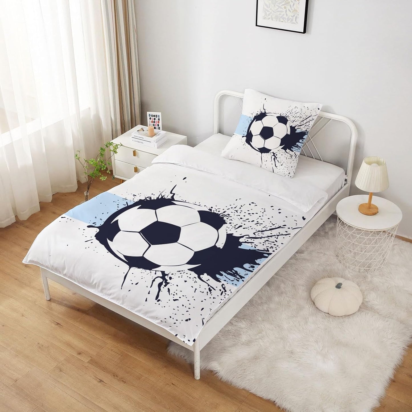 Sengetøj til drenge, fodbold, mikrofiber polyester Sengetøj - børn Naty Shop