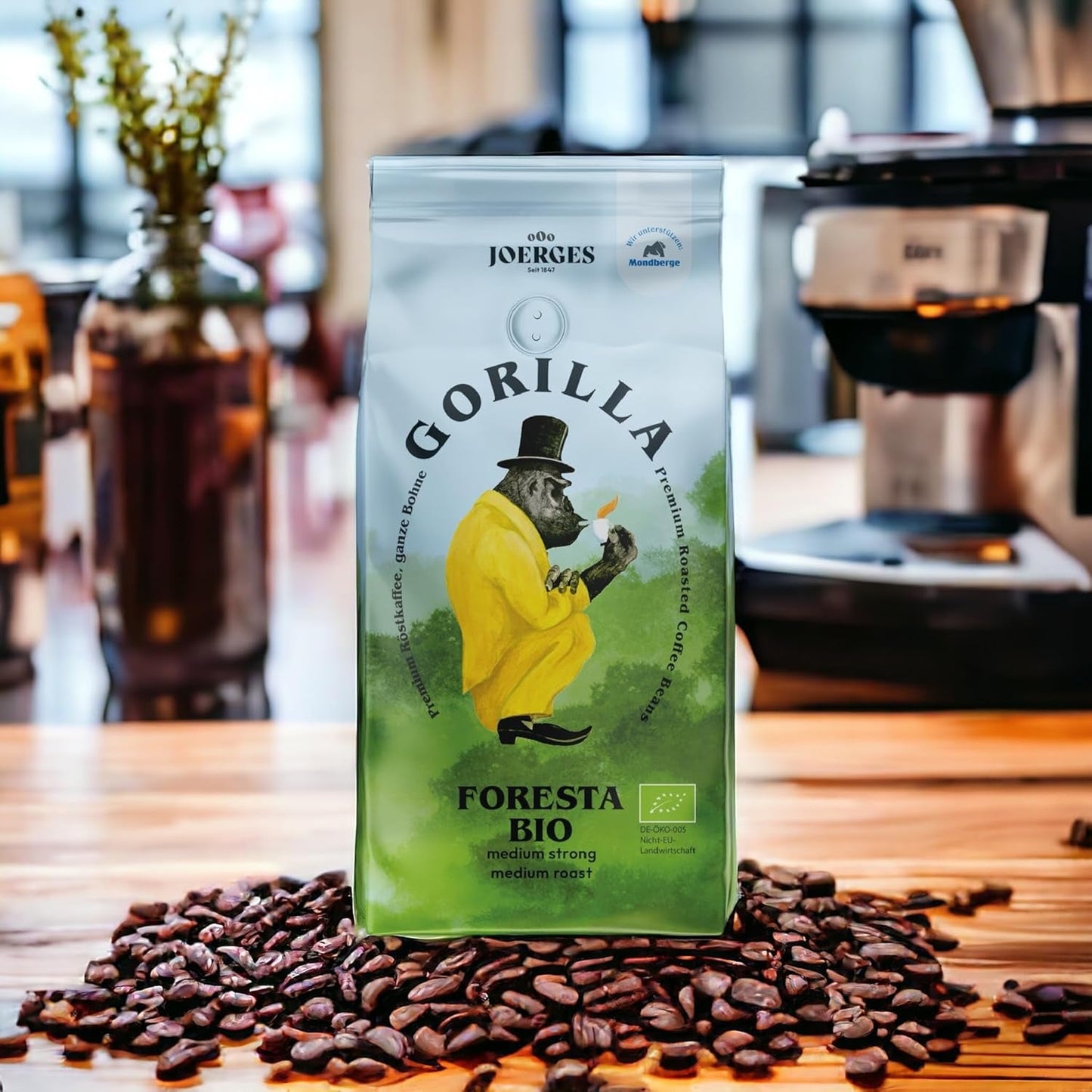 Gorilla Foresta kaffe 6 x 1000g helstristede bønner | Arabica blanding | Portafilter og fuldautomatiske espressomaskiner | Espresso kaffe