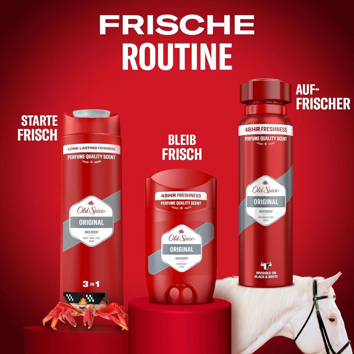 Old Spice Original 3-i-1 brusegel og shampoo til mænd, 400 ml bruser og bad Naty Shop