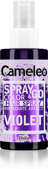 Cameleo - Spray & Go - hårfarvespray - lilla - til blondt, platinblondt og gråt hår - spray blot og gå - semi-permanent - øjeblikkeligt resultat - karnevalshårfarvespray - 150 ml Naty Shop Violet Hair Dye 150 Ml (1 pakke)