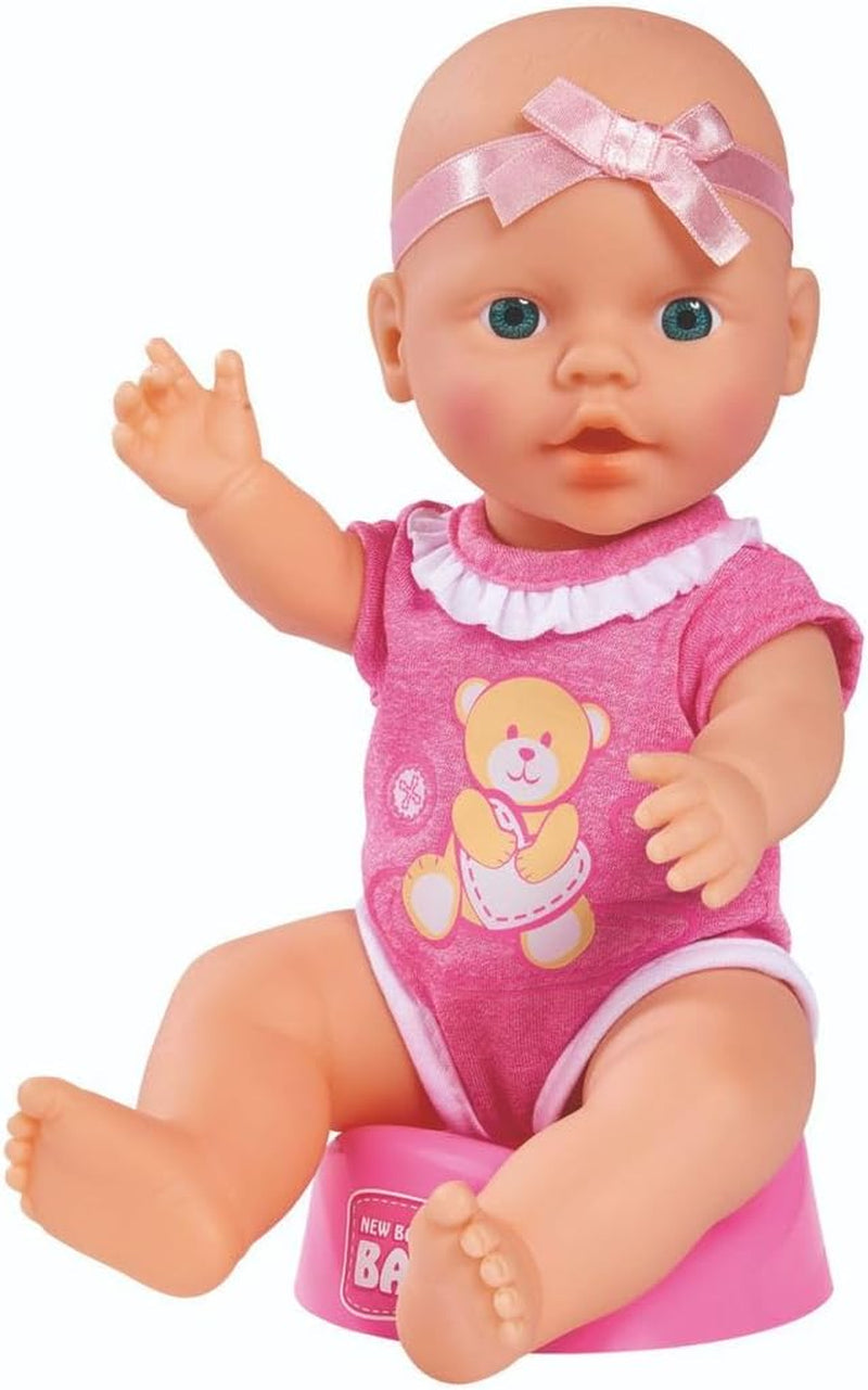 Simba 105030069 - Nyfødt dukke, fuld vinyl drikke- og vandingsdukke med fødselsattest og tilbehør, 4 stykker, 30 cm, babydukke, 3+