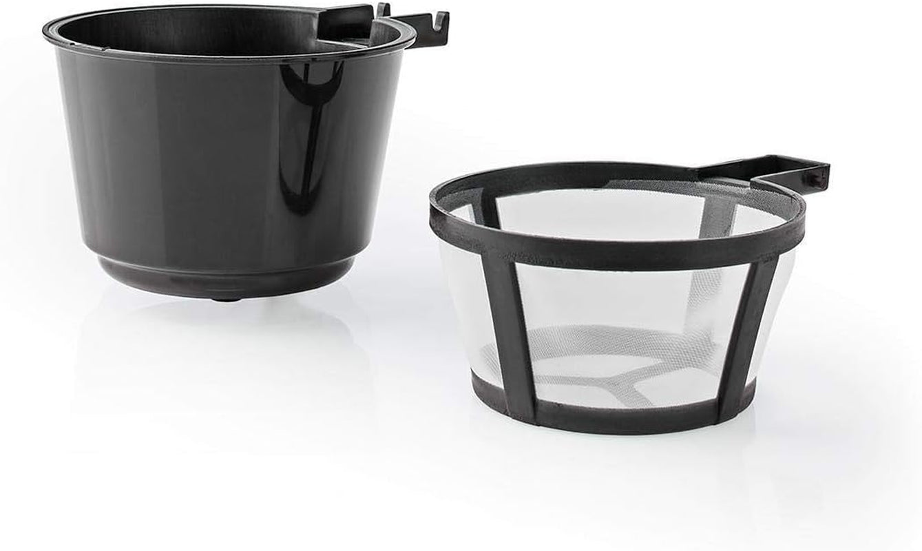 NEDIS Espressor - Filtreret kaffe - 0,4 l - 1 kop - Timer - Sort / Sølv
