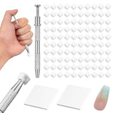 100Stks Latexfrei Nailart Schwämme, Ombre Nagelschwammpinsel, Nagelschwamm Mit Metallgreifer 100 Blatt Nailart-Mischpapier Austellungsbox, Maniküre Schwamm Applikator Für Farbverlauf Nailart