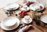 MÄSER Felise serie, elegant kaffestel til 6, tidløs, sort kant, porcelæn, hvid