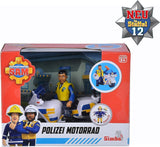 Simba 109251092 - Politimotorcykel Brandmand Sam, Med Malcolm-figur, Med tilbehør, Sæson 12, Fra 3 år Actionfigurer Naty Shop