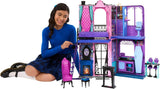 Monster High Buh-tique Hotel Dukkehus, sammenfoldeligt legesæt med skræmmende overraskelser i hvert værelse og 13+ legesæt, inklusive møbler og tilbehør, JBF16