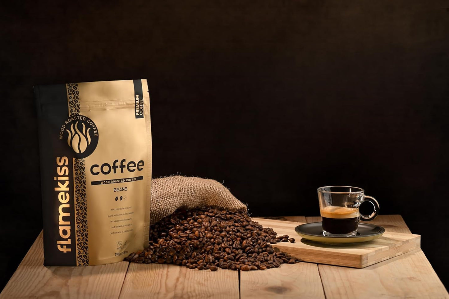 Kaffebønner 250 g – Arabica og Robusta espressobønner af høj kvalitet, håndristede i træ, for den fyldige og aromatiske smag af kaffebønner