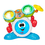 Chicco 00009820100000 Mi Første trommesæt med lys og lyde, 3 spilletilstande musikinstrument med batteri til børn, flerfarvet, Large Jucarii Bebe Naty Shop Multicolor