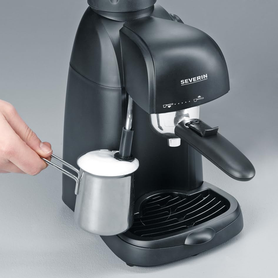 SEVERIN KA 5978 espressomaskine (inkluderer serveringsskål og måleske, op til 4 kopper) sort, Standard