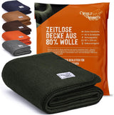 Woolly Mammoth Woolen Co. campingtæppe, ekstra stort, merinould, Det perfekte udendørsudstyr til bushcraft, camping, trekking, vandreture, overlevelse eller hyttetæppe. Brun, 168 X 228 Woolly Mammoth Woolen Company Senge og tæpper Olivengrøn 66" X 90"