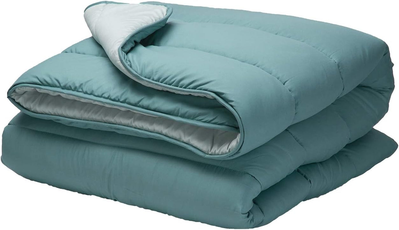 Pikolin Home - Vendbar dyne 300 G - Tofarvet nordisk fyld - Til seng 90 - behagelig, varm, åndbar, grøn, 150 X 220 cm Dyner og dyner Naty Shop Mørkegrøn Pude 100/105 - 180 X 260 Cm