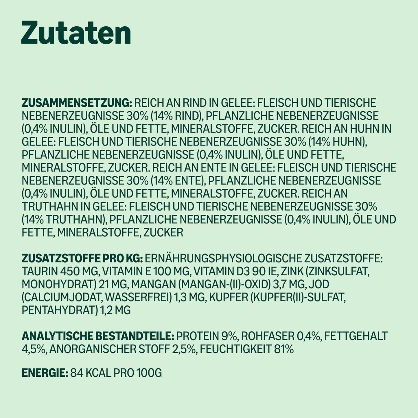 Amazon kornfri våd kattefoder til voksne katte Kød i gelé udvalg 4,76 kg 56 pakker á 85 g (tidligere livslang)