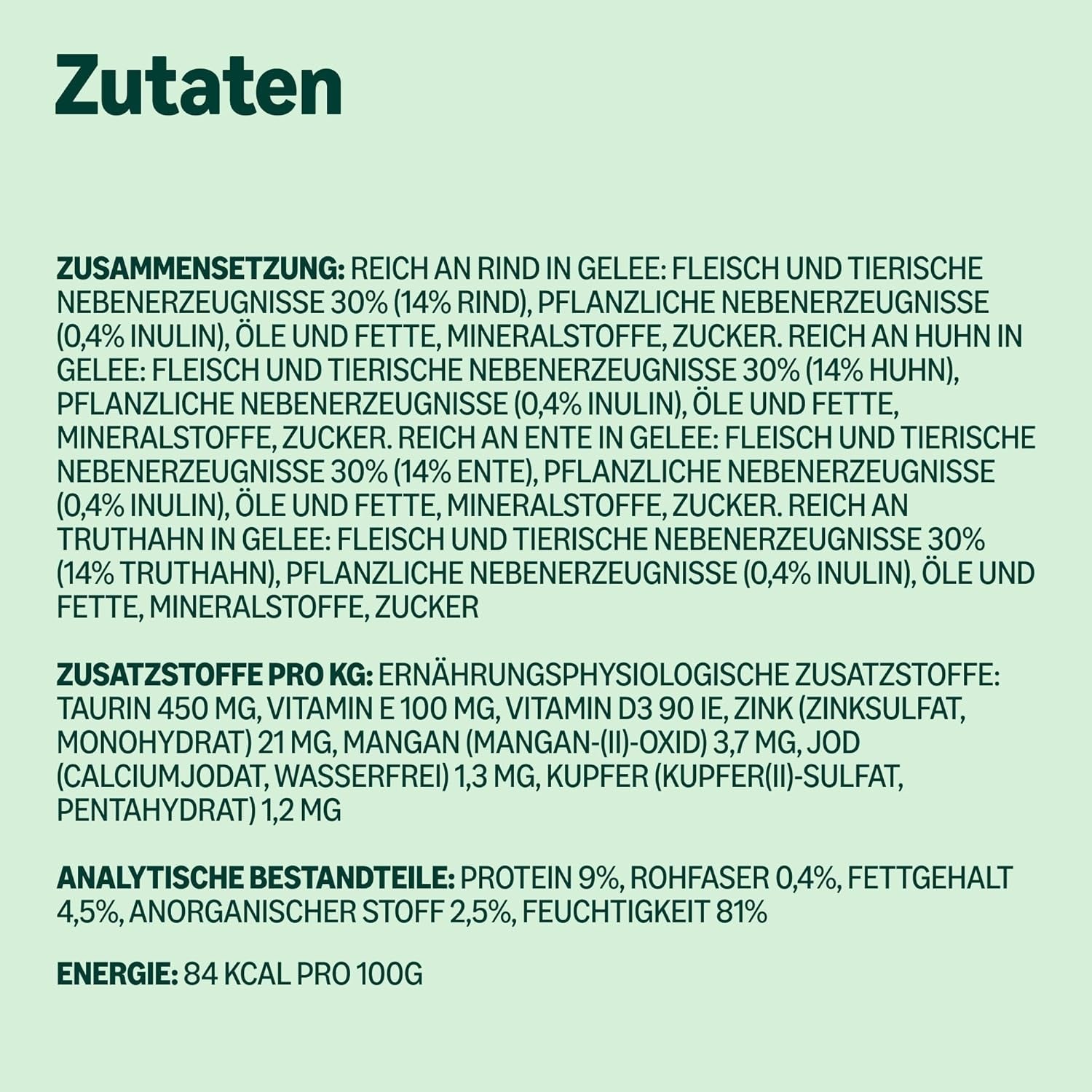 Amazon kornfri våd kattefoder til voksne katte Kød i gelé udvalg 4,76 kg 56 pakker á 85 g (tidligere livslang)