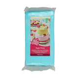 FunCakes Baby Blue Rolled Fondant: Nem at bruge, glat, fleksibel, blød og bøjelig, perfekt til kagedekoration, halal, kosher og glutenfri. 1 kg Naty Shop Standardtitel sukkerpasta