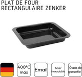 Zenker Ofenbackform (33 X 5 X 25 Cm) SPECIAL MADLAGNING, Rechteckige Auflaufform Mit Enamelle-Versiegelung, Backform Mit Extra Hohem Rand (Farbe: Schwarz), Menge: 1 Stück Forme og bakker til bagning Naty Shop