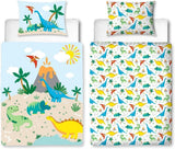 Sengetøj til børn, bomuld Sengetøj - børn Naty Shop 100 X 135 + 40 X 60 Dino flannel